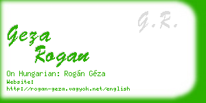 geza rogan business card